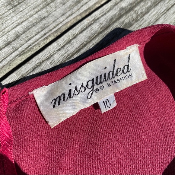 🍷 MISSGUIDED RASPBERRY RED STUDDED A-LINE DRESS! - Picture 8 of 10